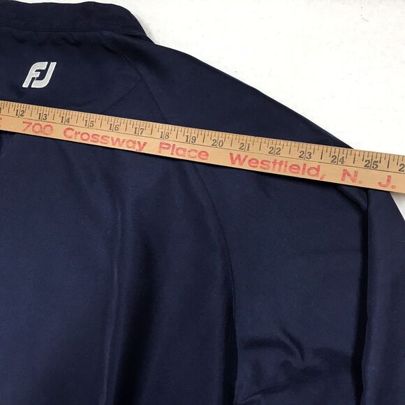 FOOTJOY Golf Windshirt Men XL Navy 1/4 Snap Elastic Waist Cuff Raglan Pullover - Picture 13 of 16